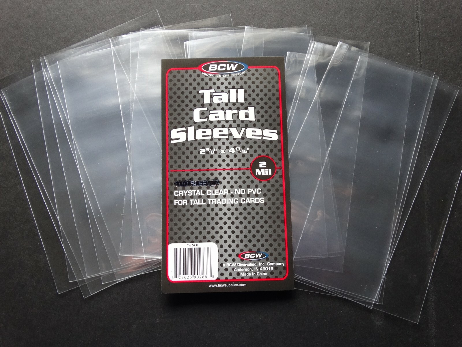 20 Loose Sleeves BCW Tall Card Sleeves 2 5/8 X 4 13/16 For Tall Trading Cards