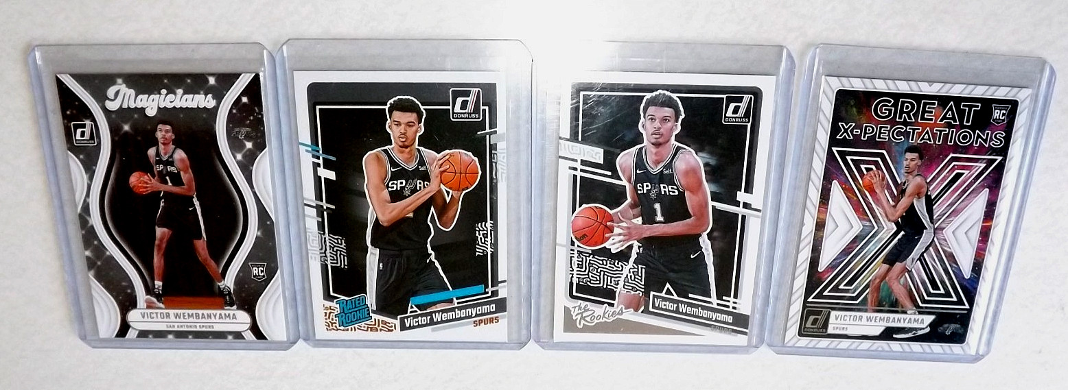 4 Card Lot Panini 2023-24 Donruss The Rookies Victor Wembanyama #1, 10, 220
