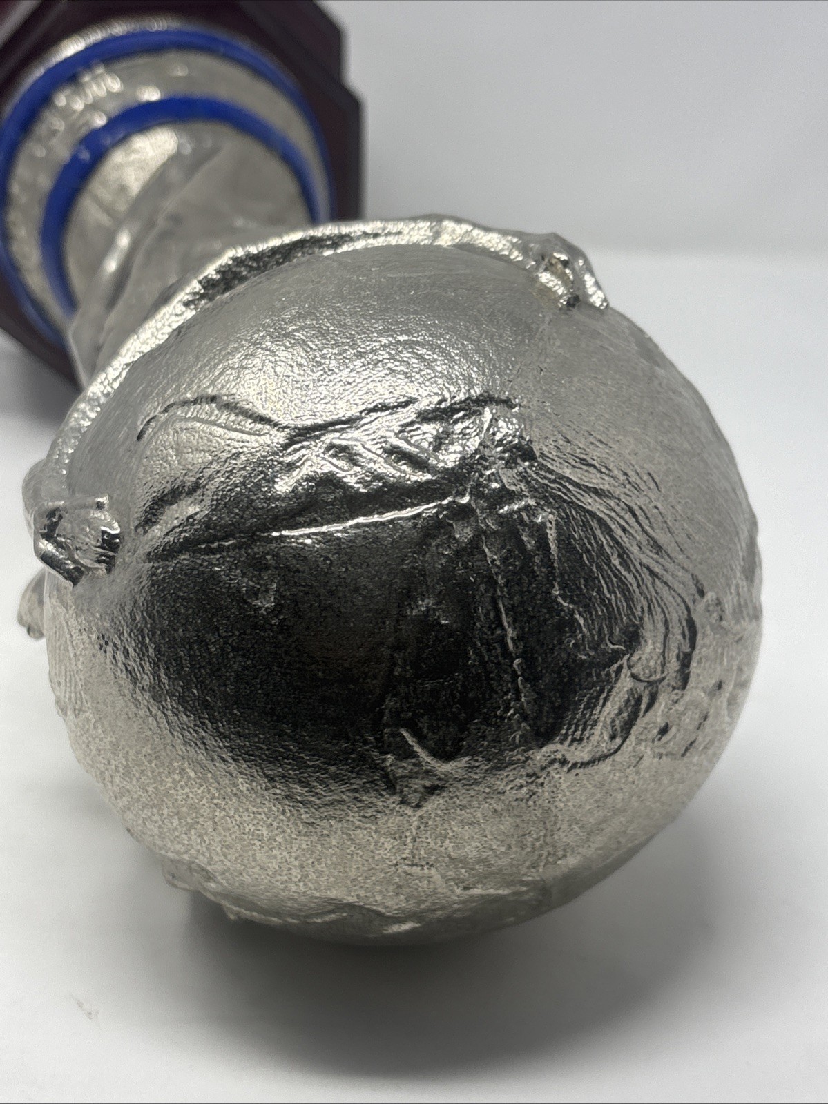 Cool Silver Tone Metal FIFA World Cup Replica Trophy On Custom Pedestal 17” High