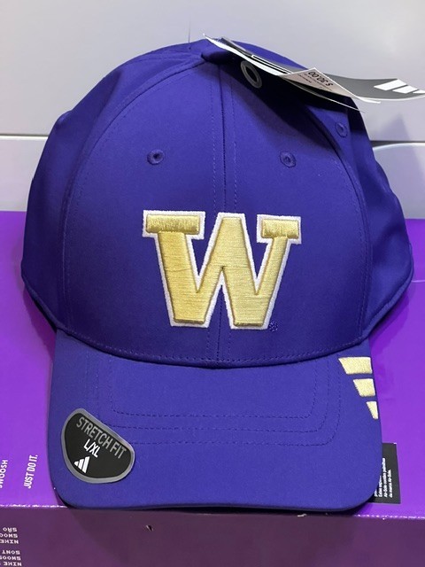 Washington Huskies Adidas Purple Poly Stretch Flex Cap Hat Sz L/XL Brand New NWT