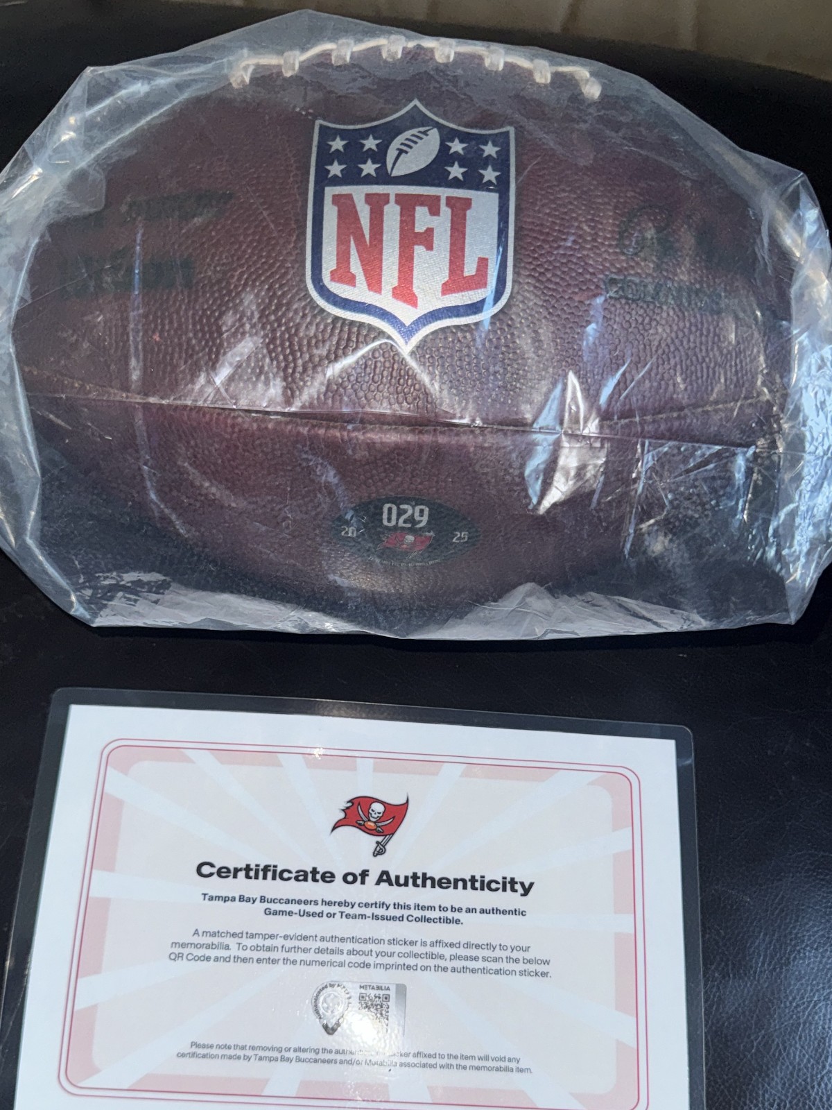 GAME USED Tampa Bay Buccaneers 11/09 + 11/16/25 NFL Football vs Patriots + Bills