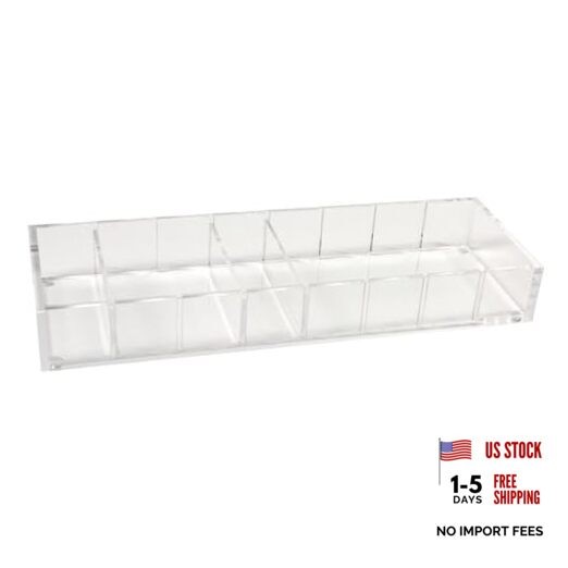 russell+hazel Acrylic 12” x 4” x 1.5,” 3 Moveable Dividers, 1 Compartment Bloc