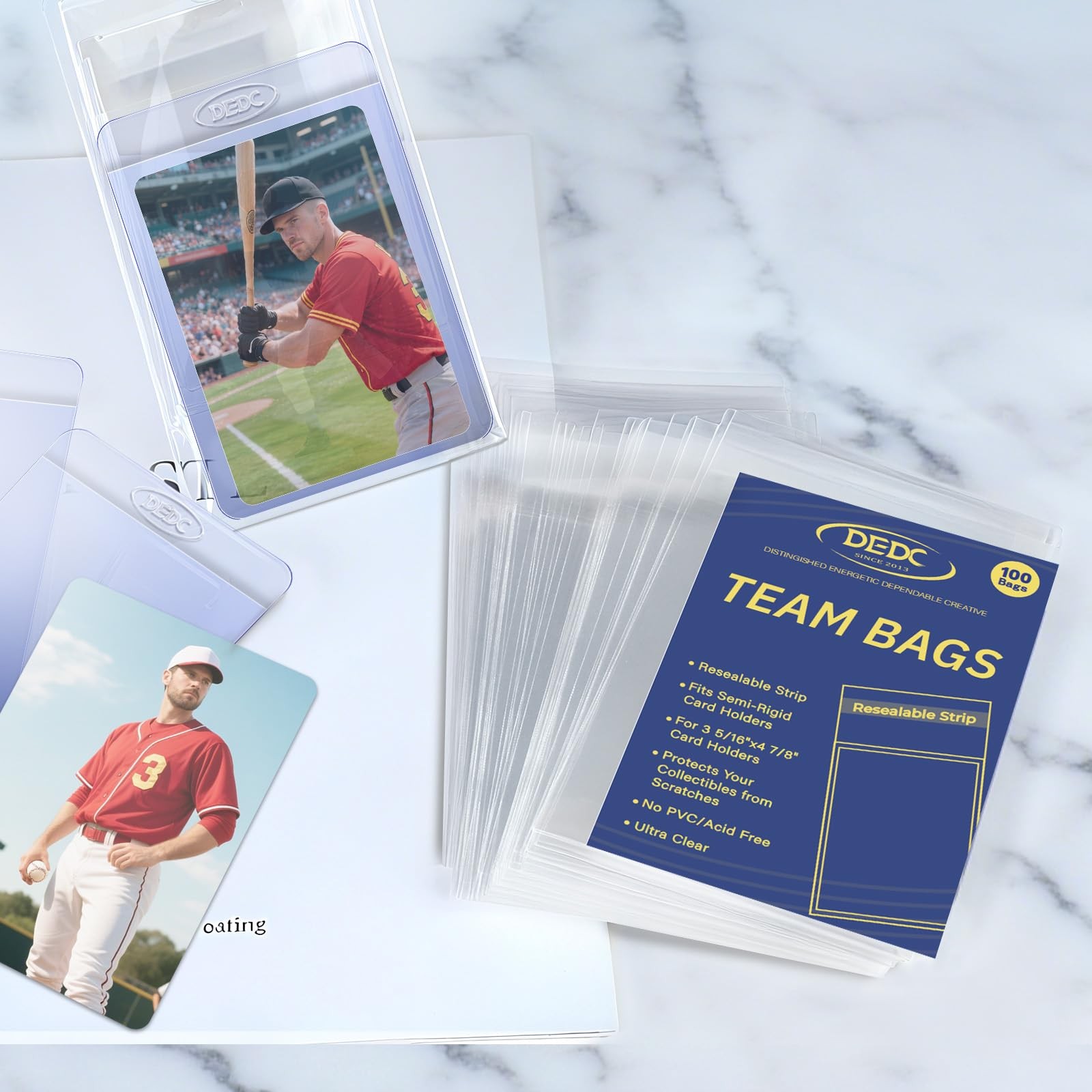 200Pcs Team Set Bags Resealable Card Holder for Semi Rigid Card Sleeves Team …