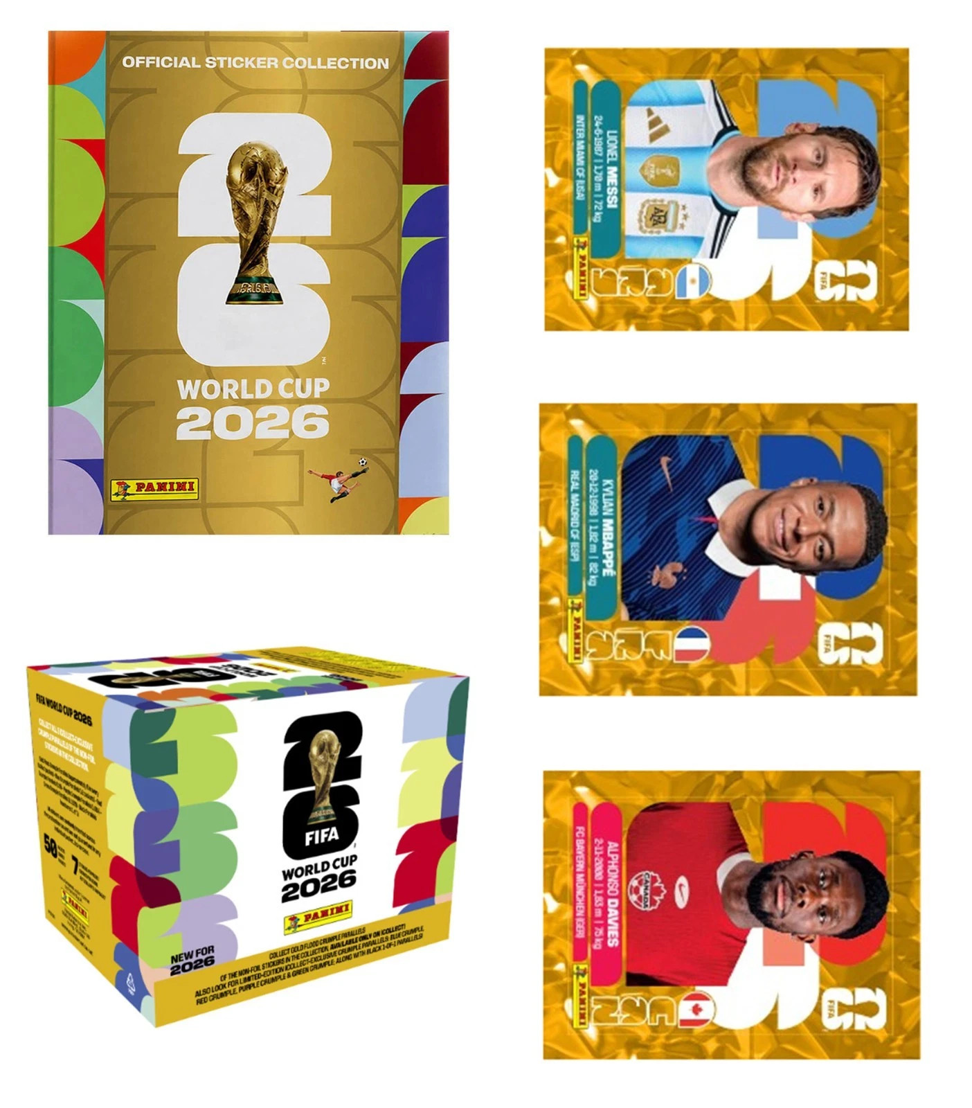 2026 Panini FIFA World Cup 2026 Stickers Hardcover Album and 50 packet BOX
