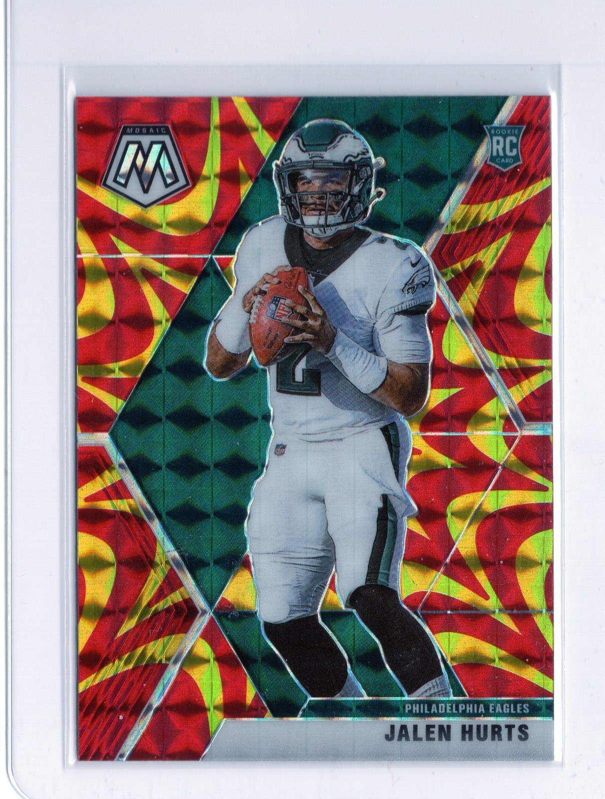 2020 Panini Mosaic Orange Reactive Jalen Hurts RC #222