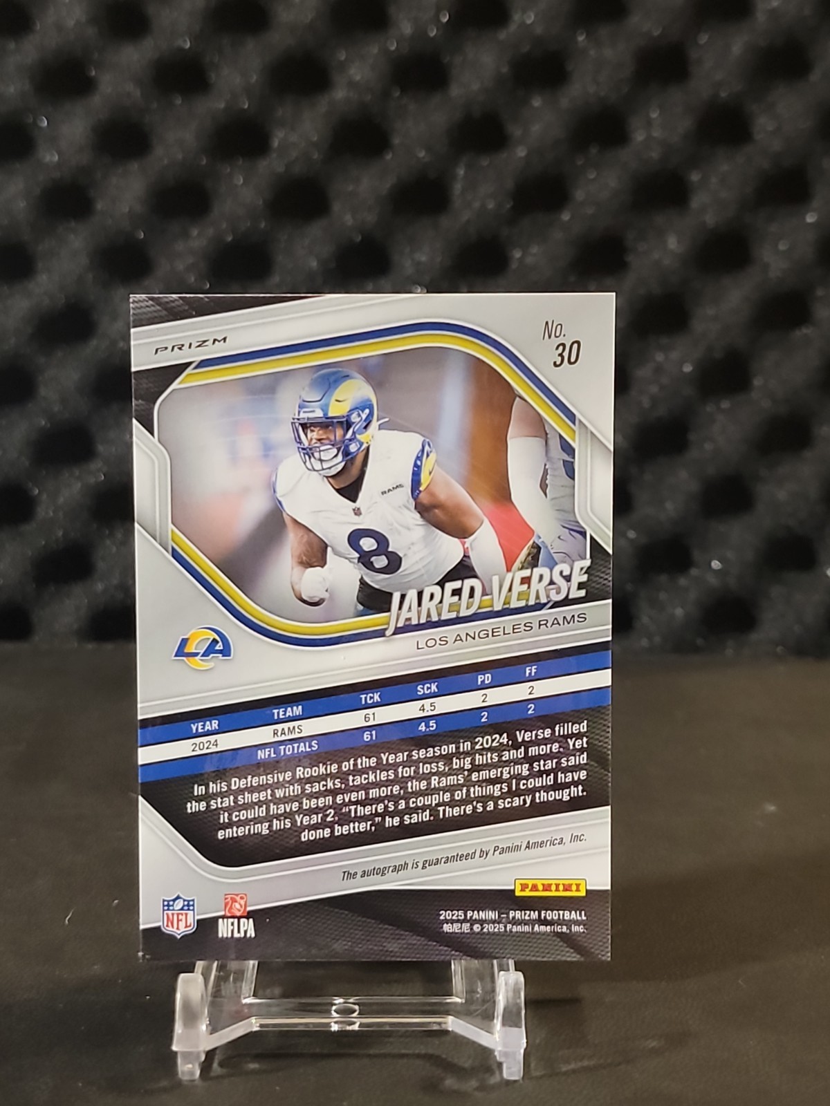 2025 Panini Prizm – Jared Verse #30 Silver Prizm Autographs (AU)