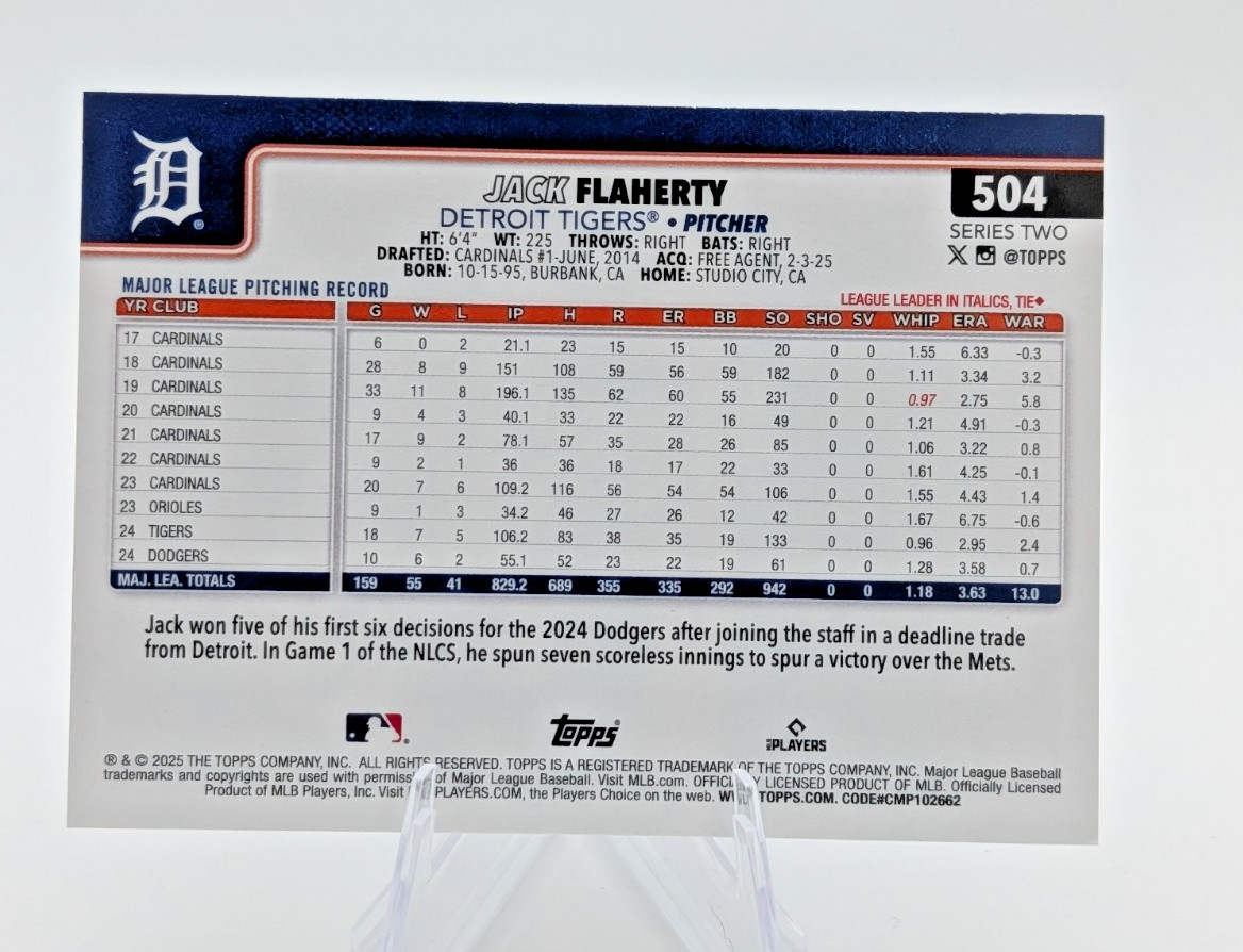 2025 Topps Series 2 – Jack Flaherty #504