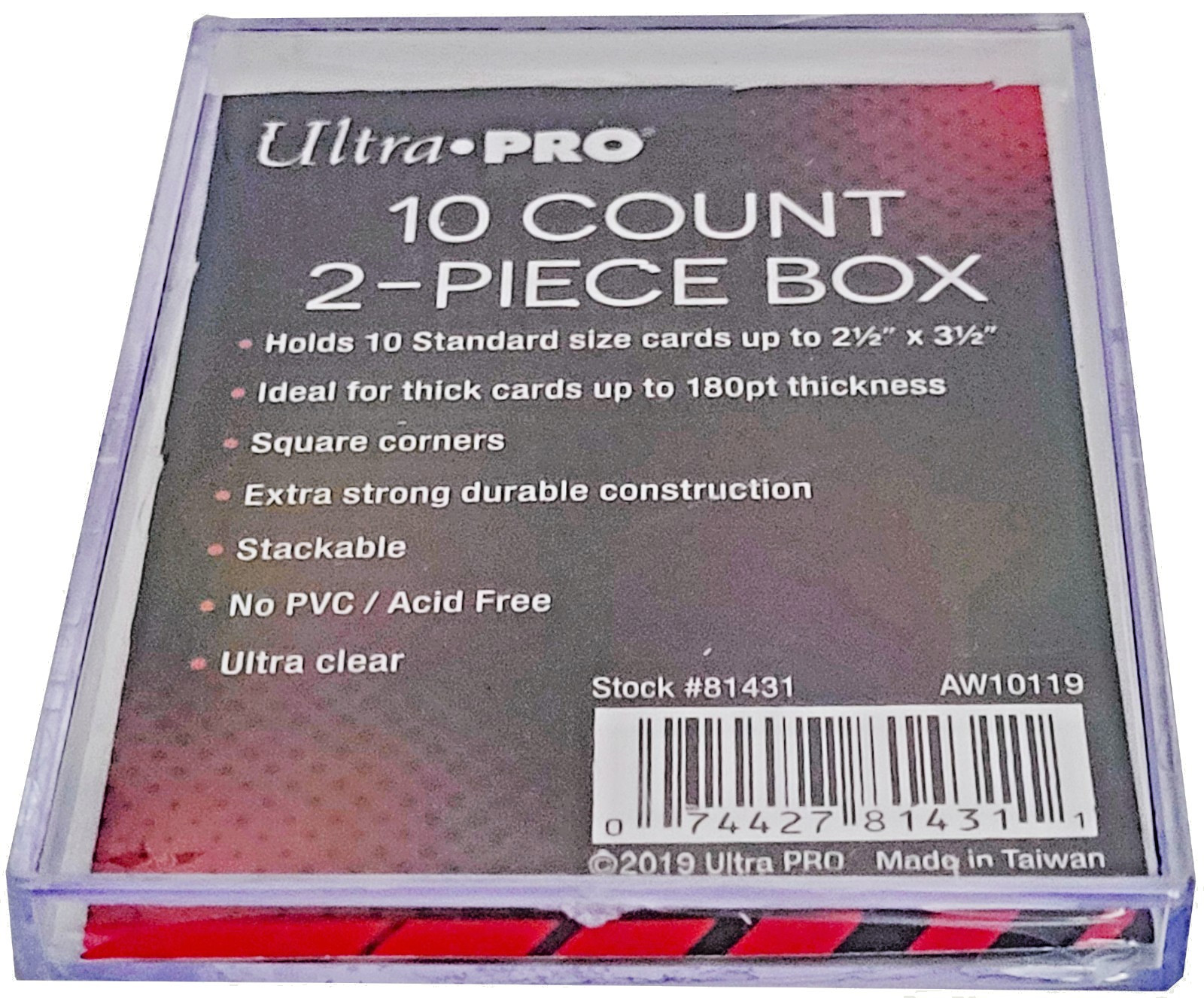 25 Ultra Pro 10 Count Clear 2-Piece Card Storage Boxes New Case Sport Trading