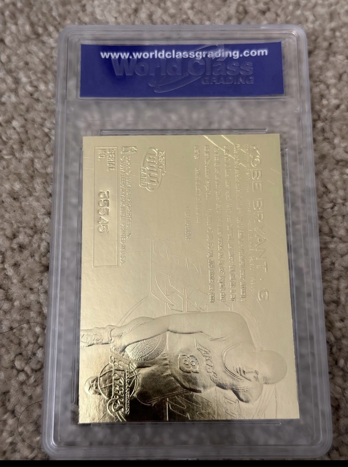 1996-97 Fleer 23KT Gold KOBE BRYANT Rookie Card WCG 10 Gem Mint Purple Auto RC