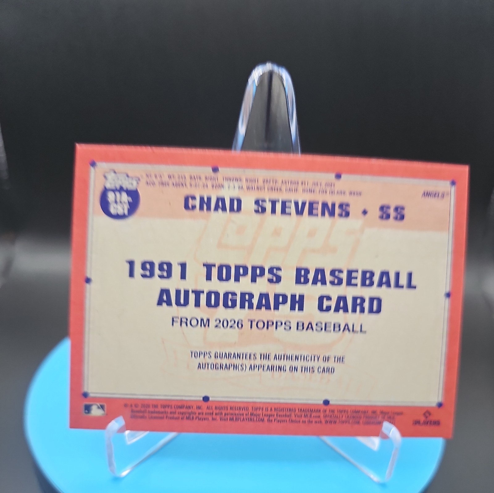 2026 Topps Series 1 1991 Autograph #91A-CST Chad Stevens RC Rookie Card AUTO