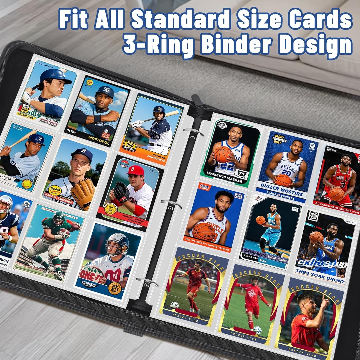 1800 Pocket Trading Card Album Binder Protector Page Sleeves 100 Sheets Baseball