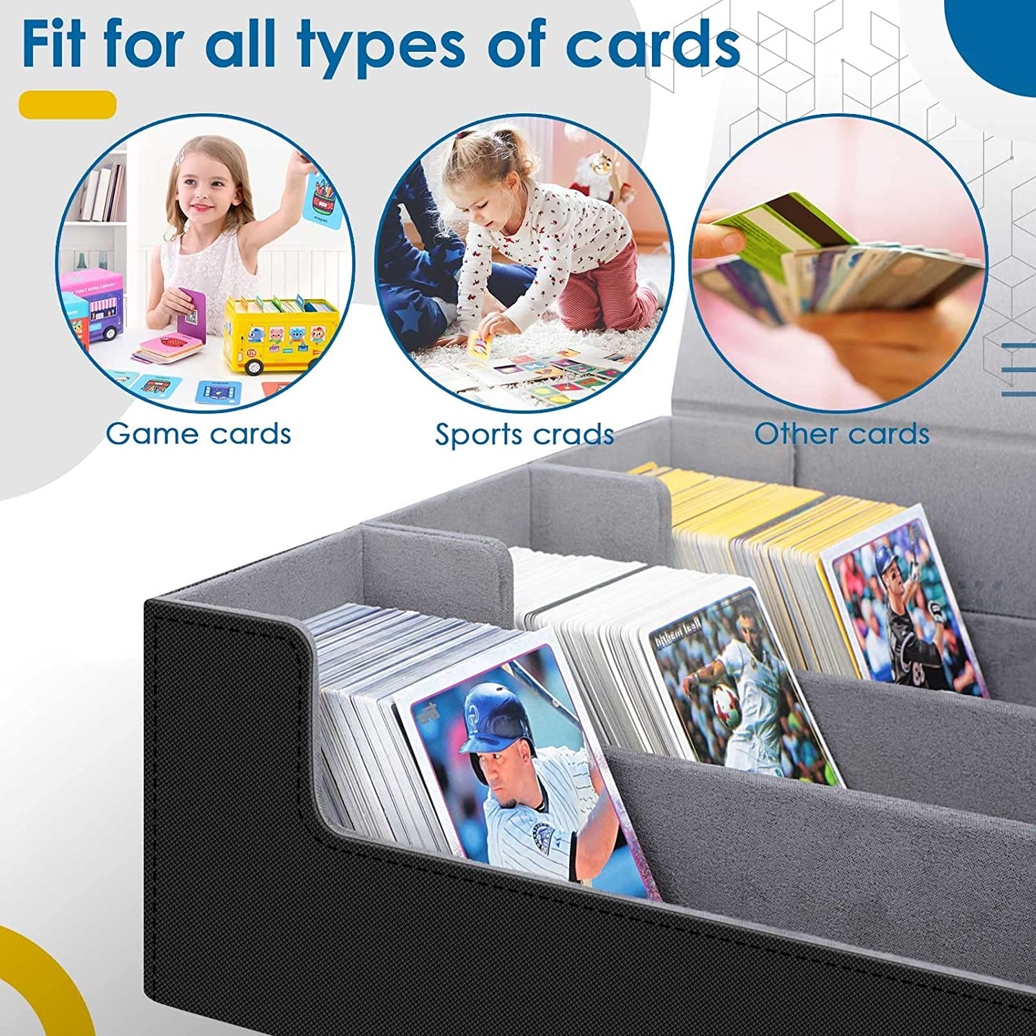 Trading Card Deck Box Game Card Holds 1800+ Cards Closure Storage Dustproof US