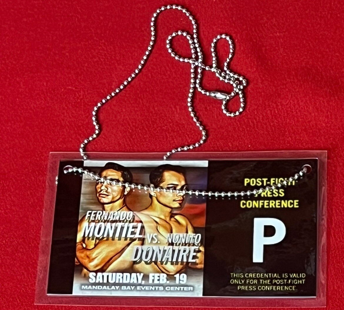 2011 Nonito Donaire vs Fernando Montiel Credential Pass 🥊 MANDALAY BAY VEGAS