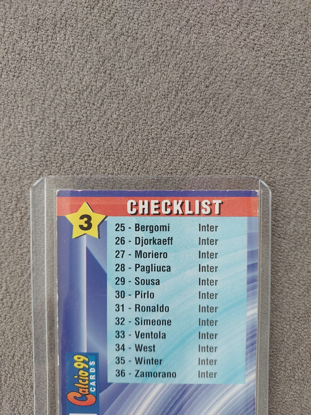 1998-1999 Panini Ronaldo Internazionale Calcio 99 Card made in Italy