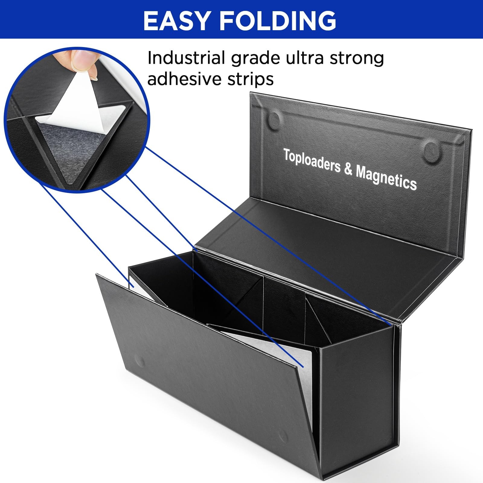 CollectHall Top loaders Storage Box for Trading Cards, Vertical Magnetic Clos…