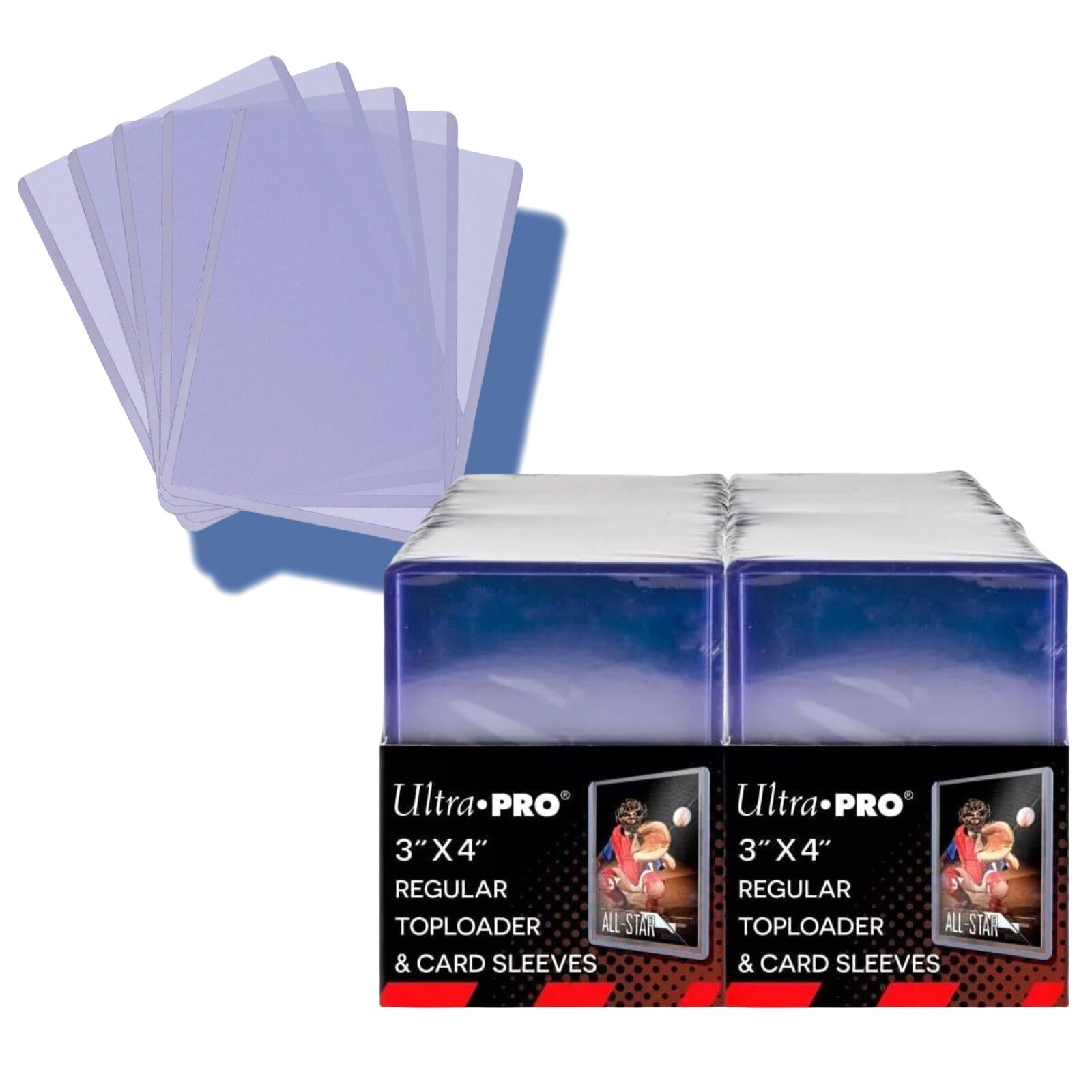 500/1000ct Ultra PRO 3″ x 4″ Regular Toploaders Standard Card 35pt+Soft Sleeves