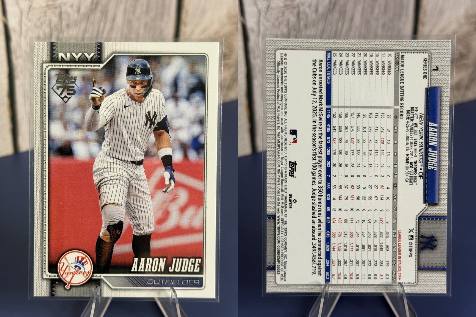 2026 Topps Aaron Judge #1 New York Yankees