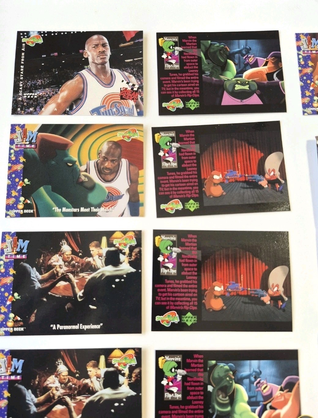 Space Jam Card Lot Of 11 Michael Jordan 1996 #56 Sneak Peek Booster Pack Wrapper