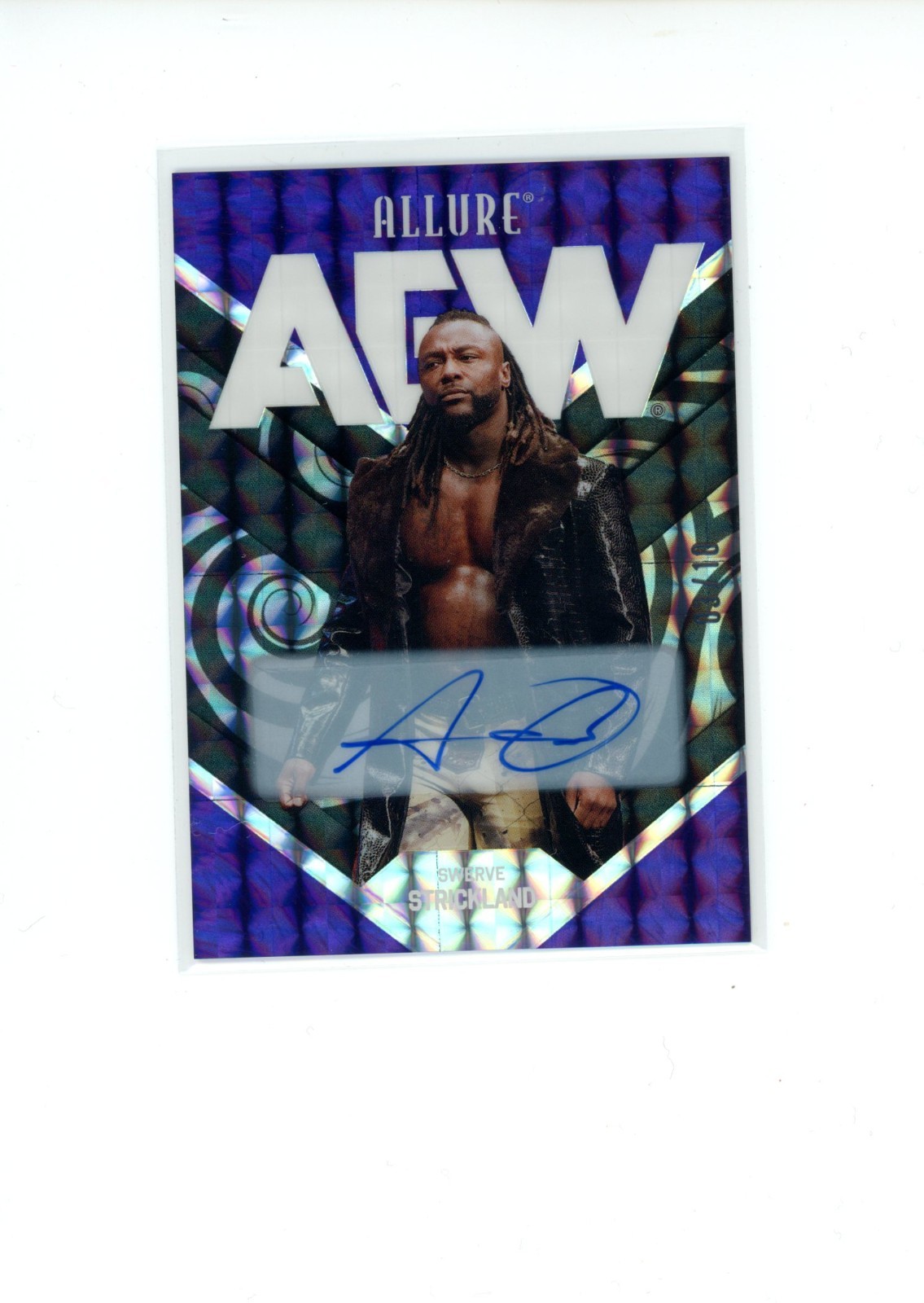 2026 Upper Deck Allure AEW Swerve Strickland 1 Purple Diamond Parallel Auto 3/10