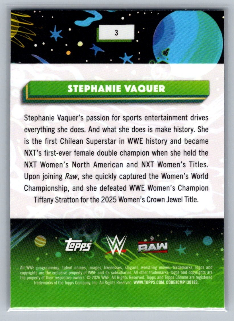 2026 Topps Chrome Cosmic #3 Stephanie Vaquer