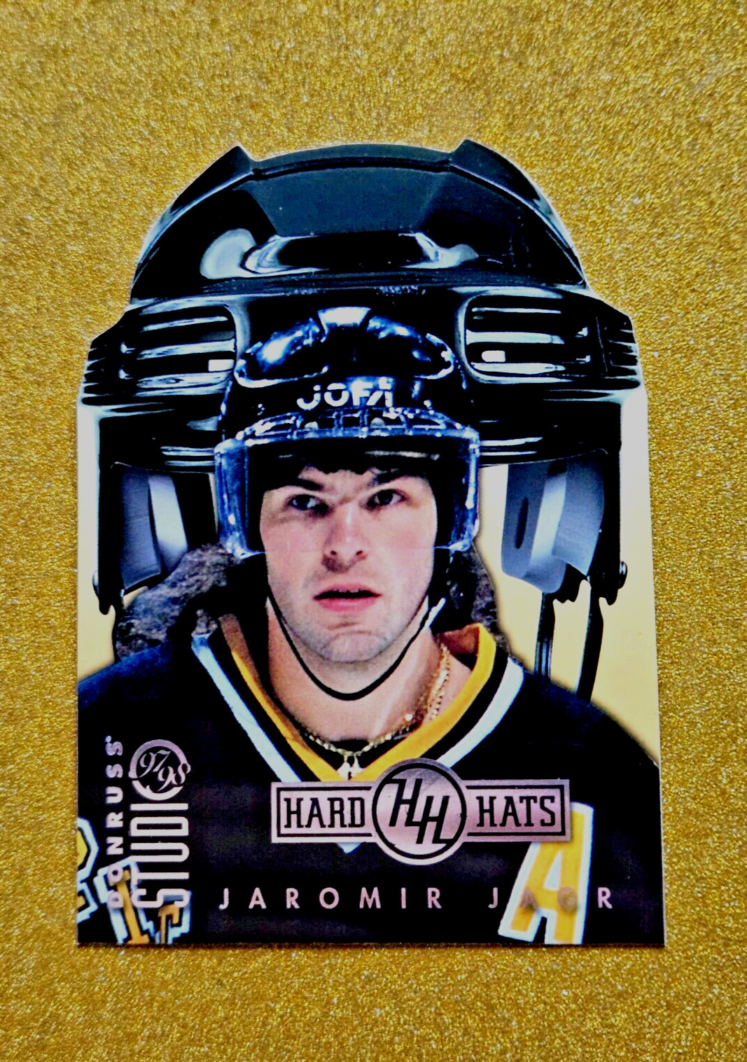 1997-98 Donruss Studio Hard Hats /3000 Jaromir Jagr Penguins Die-Cut #19 MINT SP