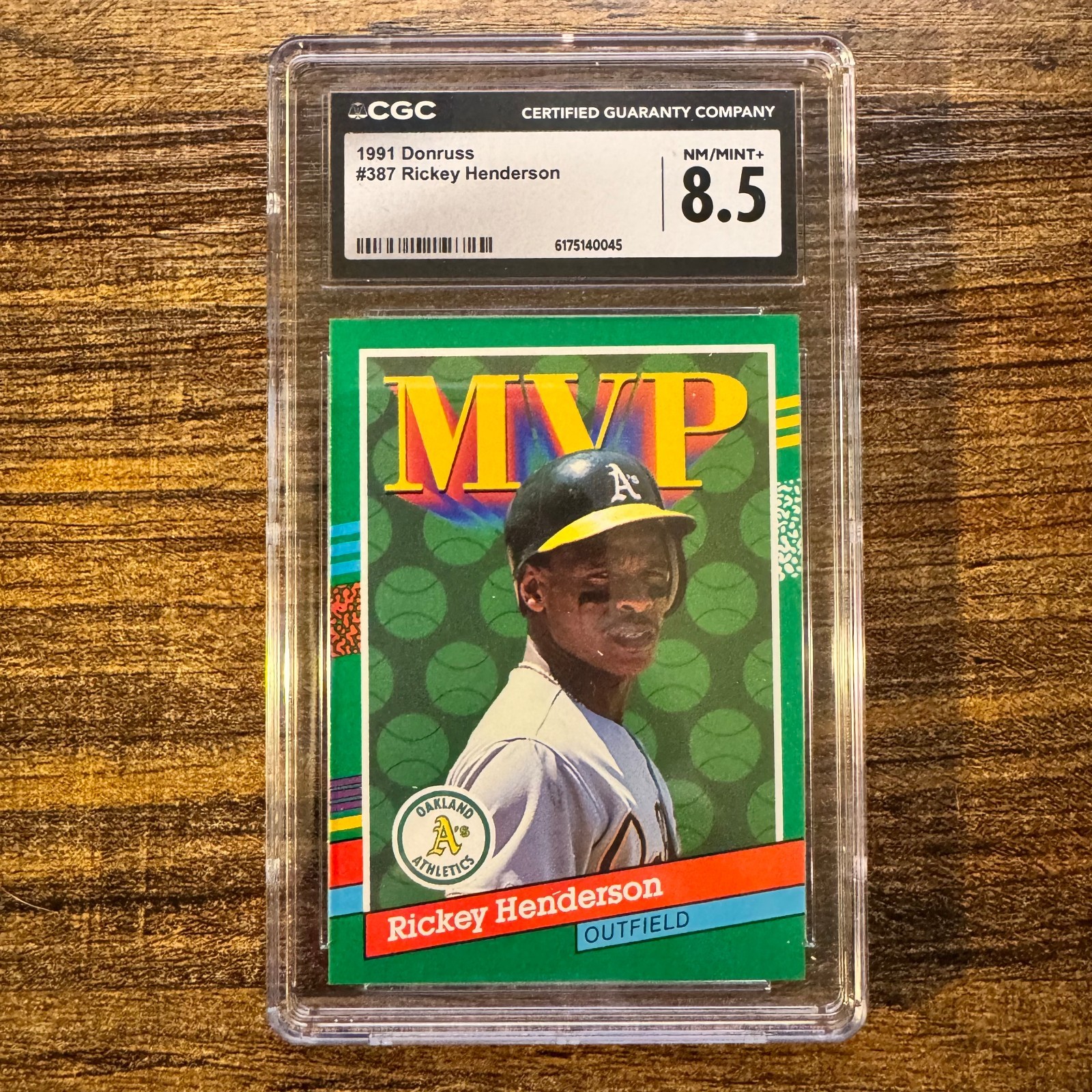1991 Donruss Rickey Henderson MVP #387 Oakland Athletics CGC 8.5 NM-MT+
