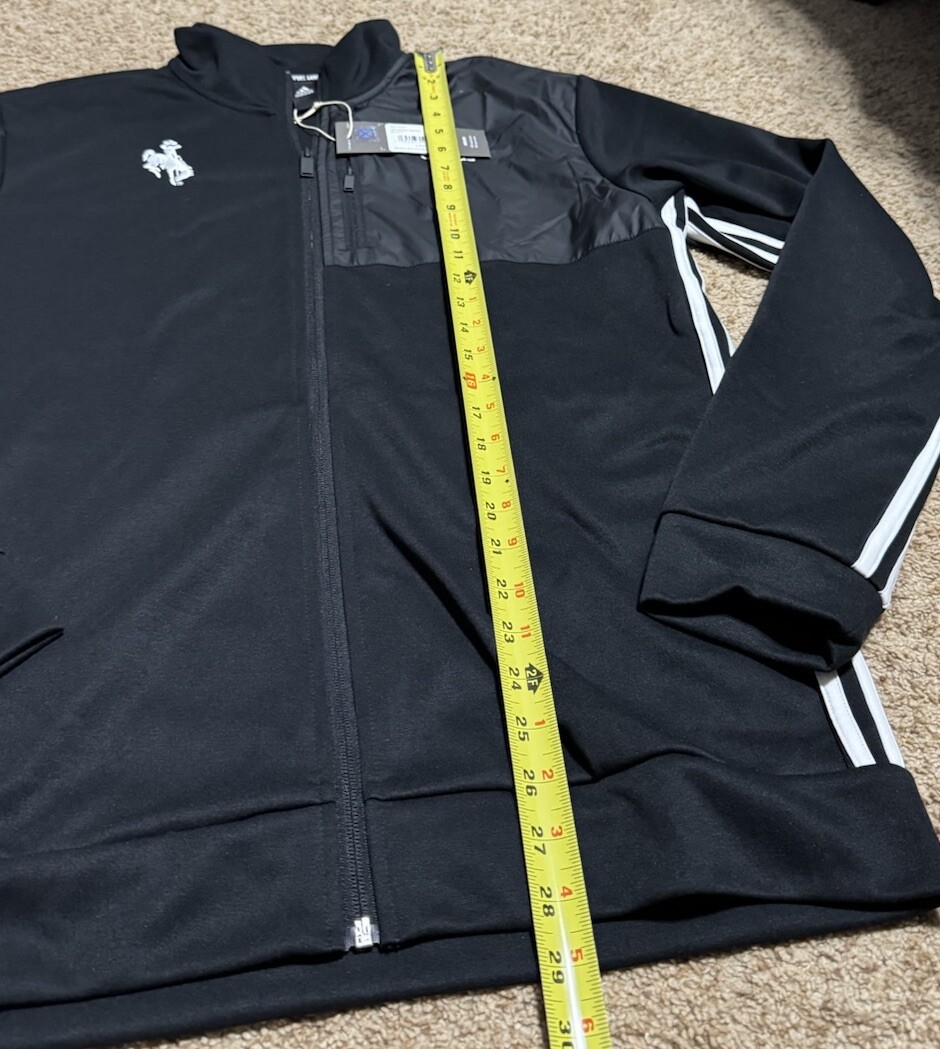NEW Adidas Wyoming Cowboys Transitional Tracktop Jacket Black Men’s Large
