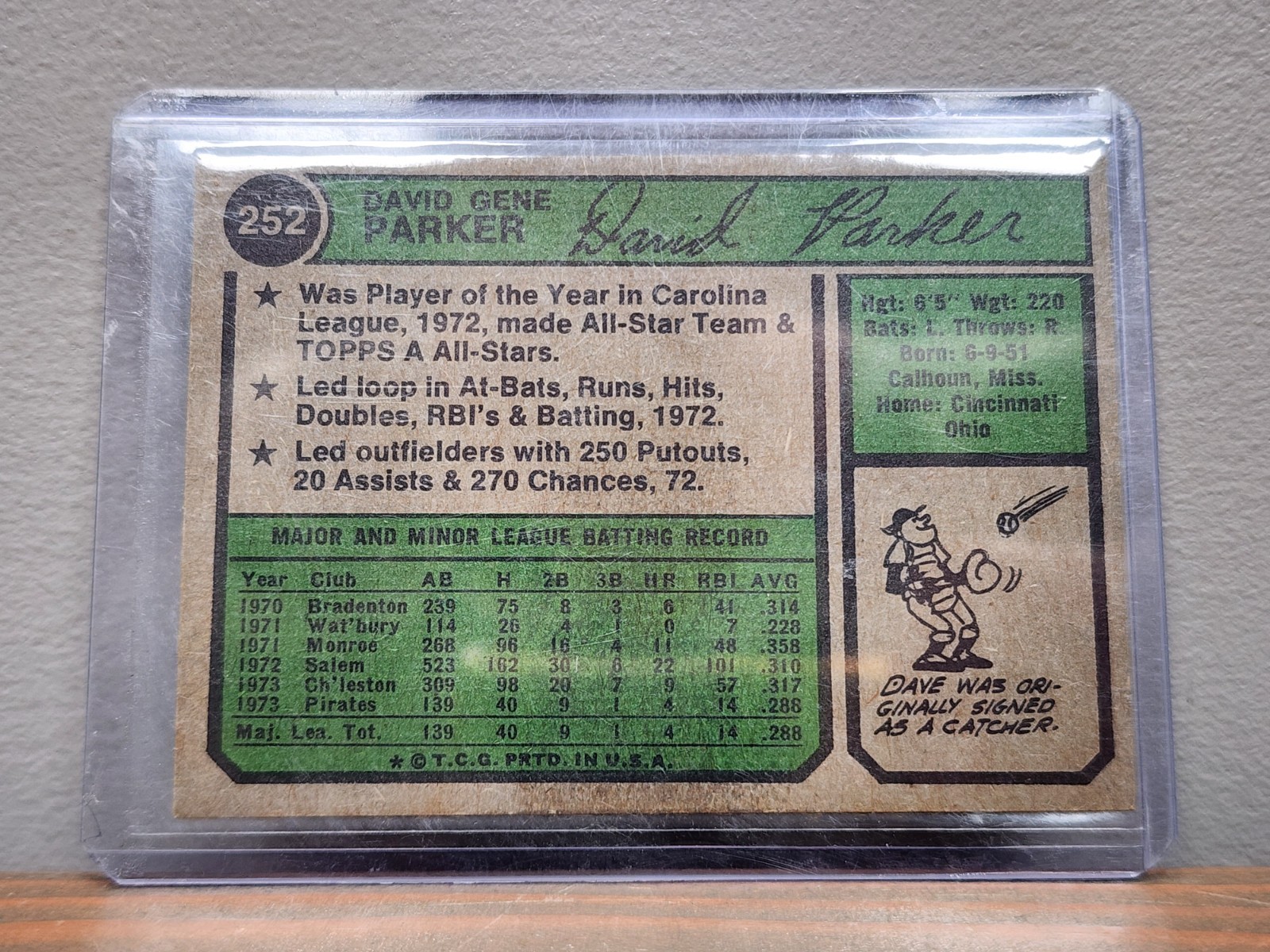 1974 Topps – Dave Parker #252 (RC)