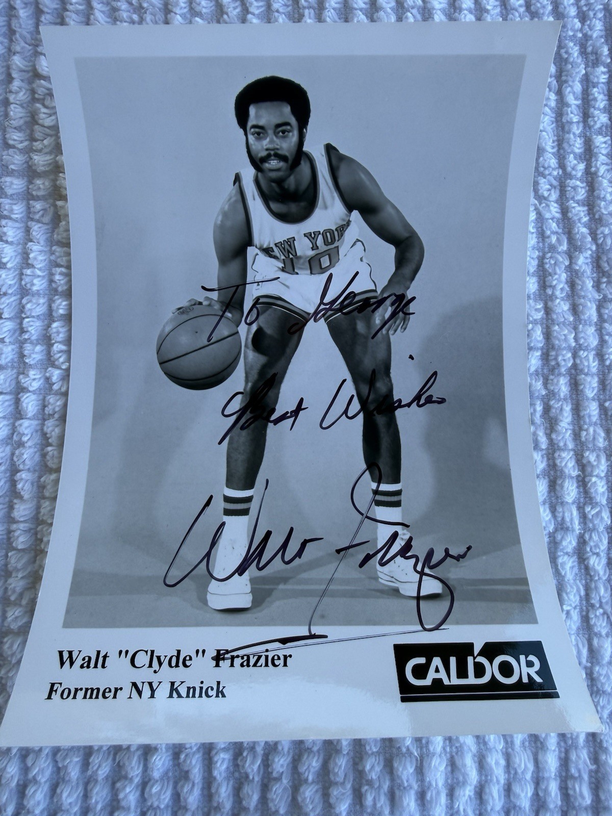 Walt Frazier (Clyde) Signed Black And White 5” X 7” Photo