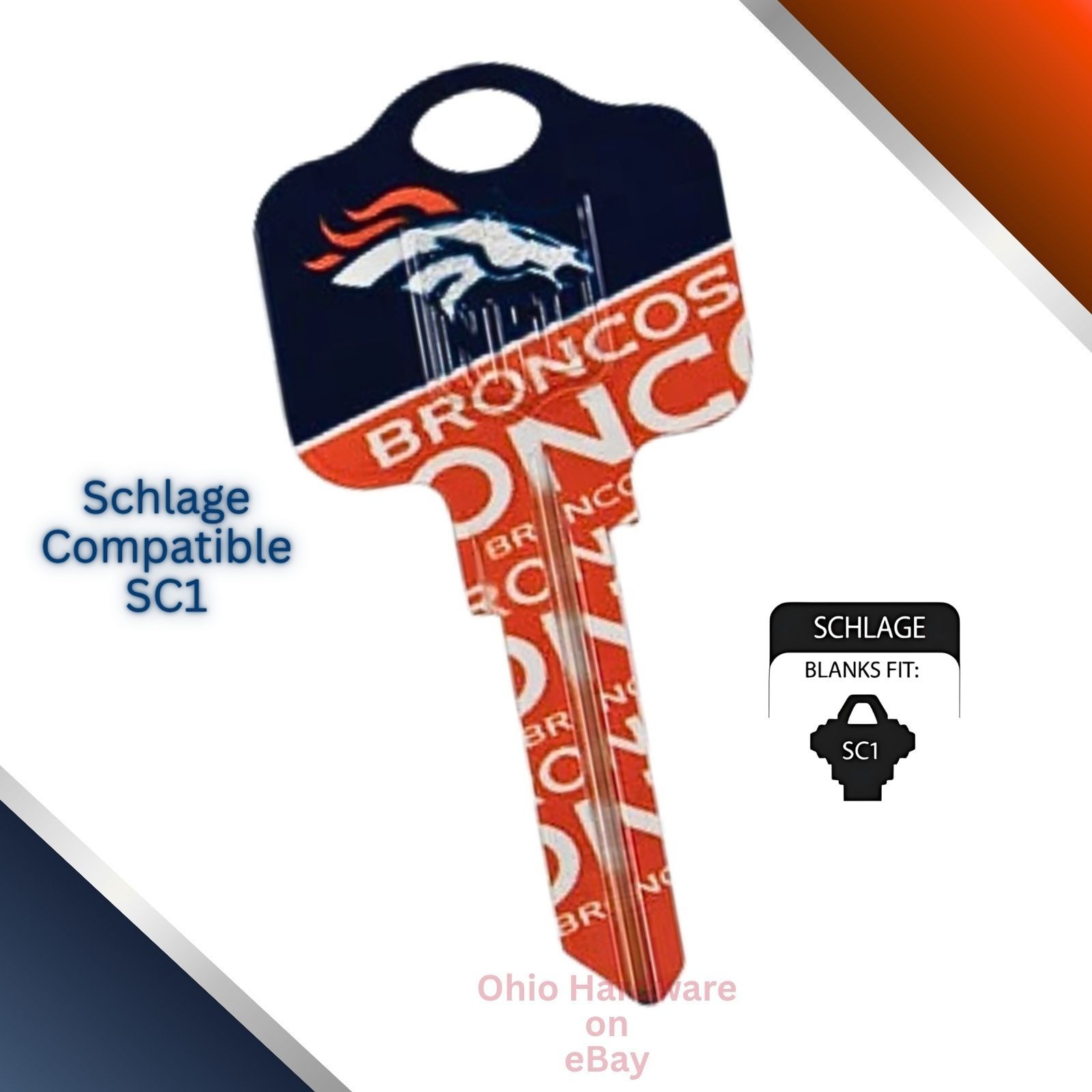 NFL Team Keys Denver Broncos Available for Kwikset or Schlage Locks