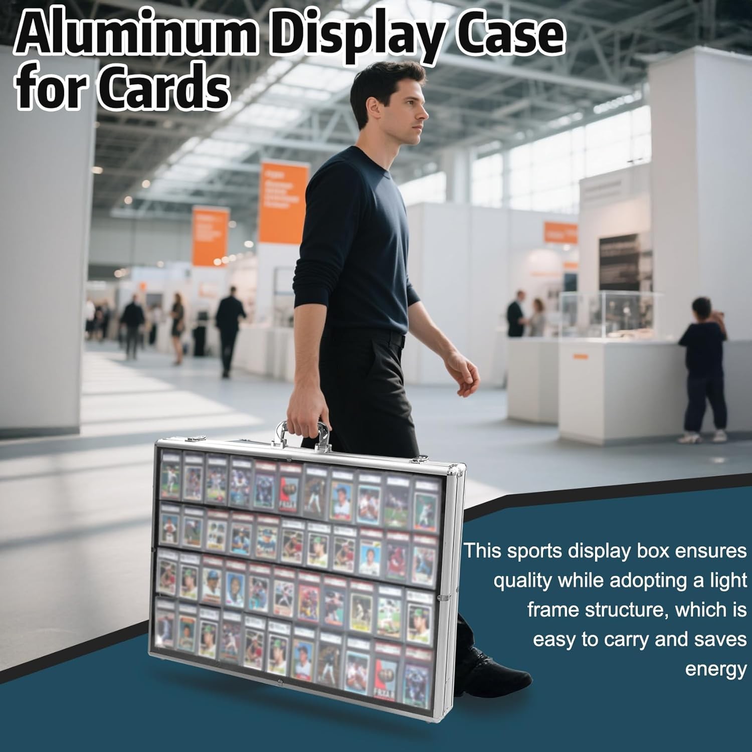 Card Show Display Case Large Aluminum 34 X22 Lockable Trading Card Display Case