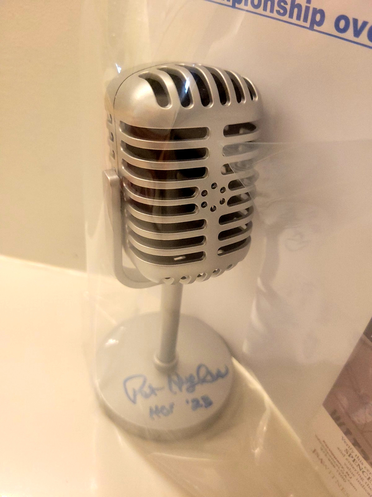 JSA AUTHENTICATED Pat Hughes Chicago Cubs Autographed Signed Microphone