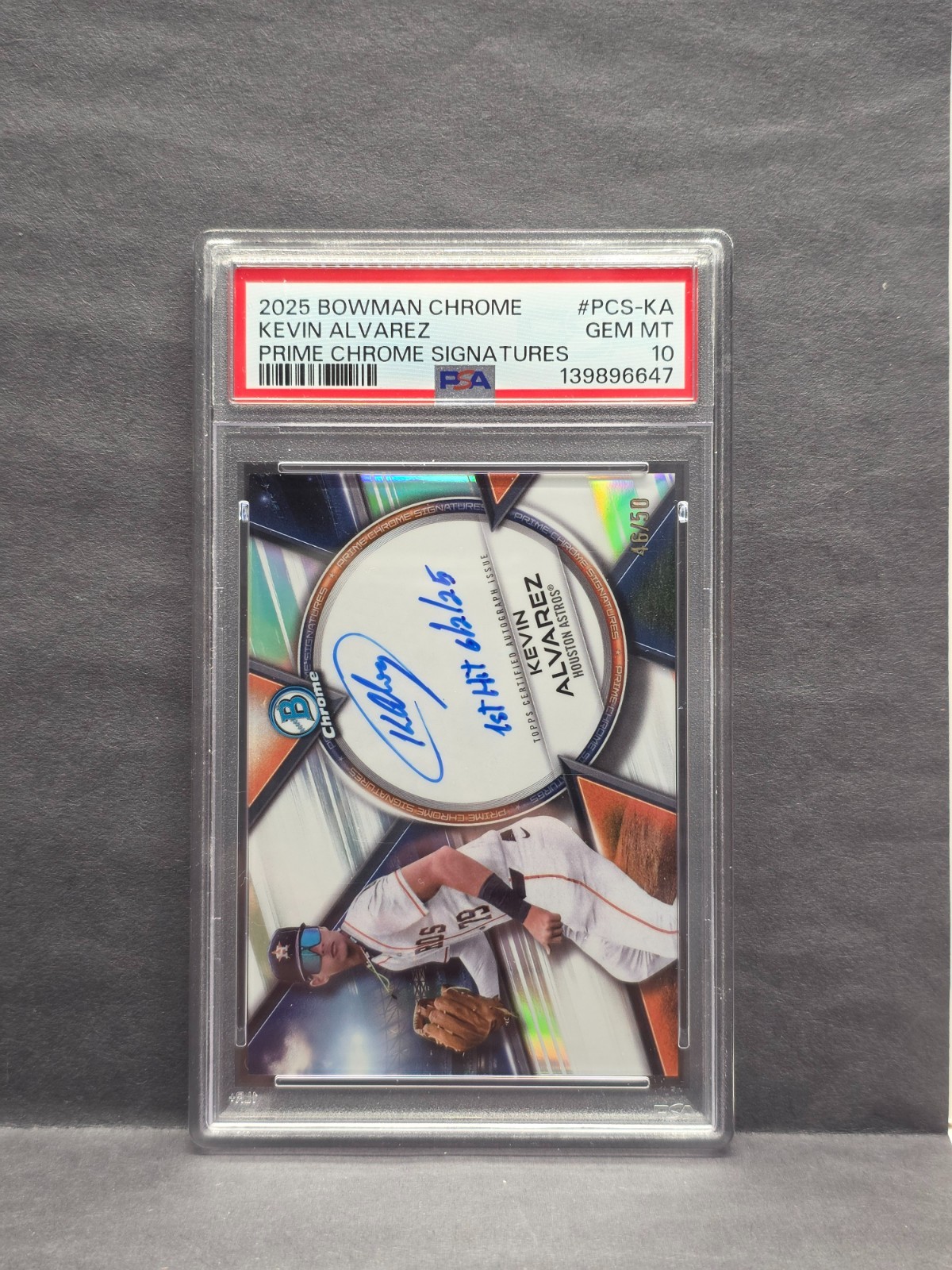 KEVIN ALVAREZ – 2025 Bowman Chrome – Prime Chrome Signatures /50 #PCS-KA PSA 10
