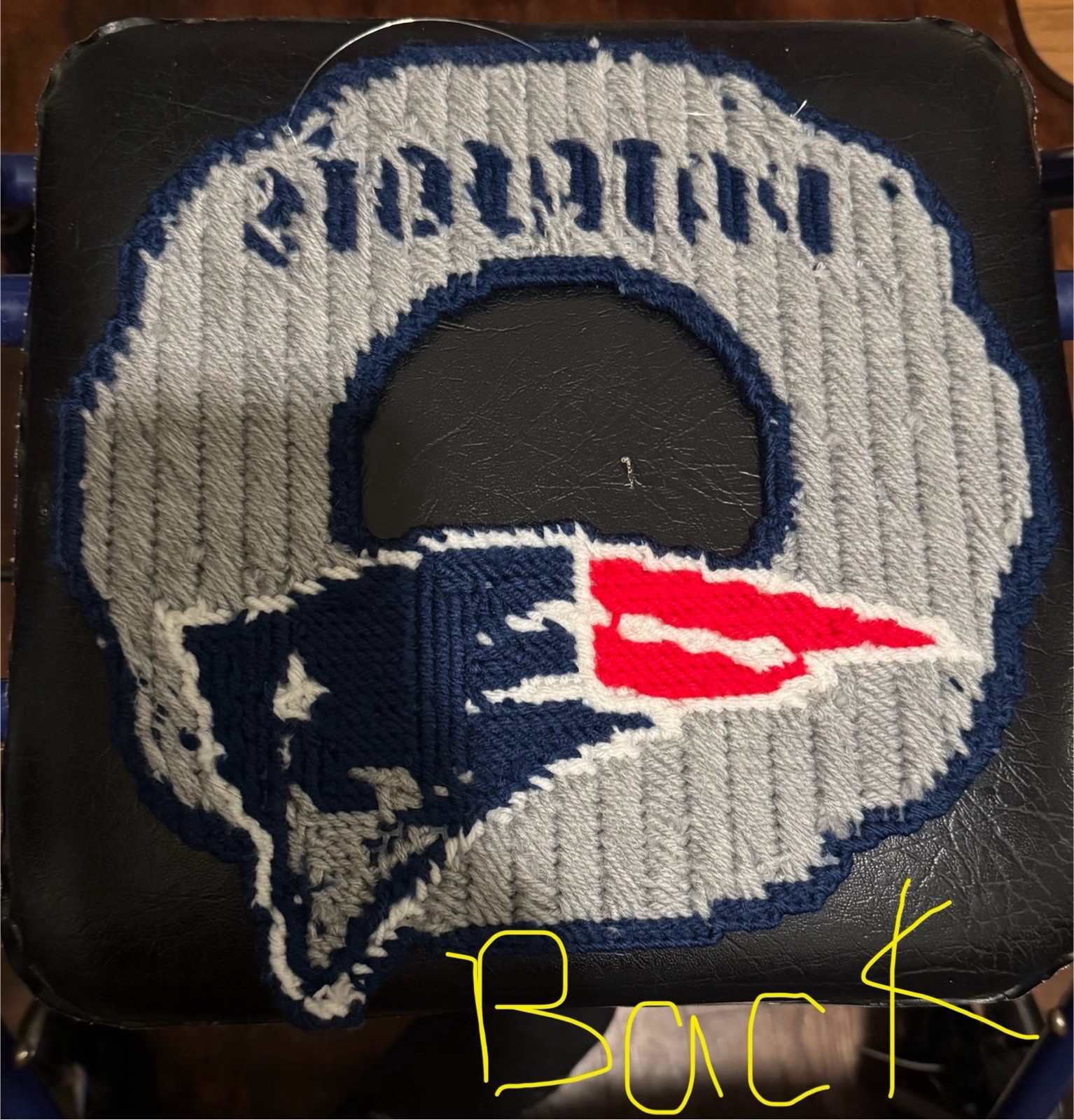 New England Patriots Flat Door or Wall Wreath Approximately 10 1/2 in. X 10 3/4