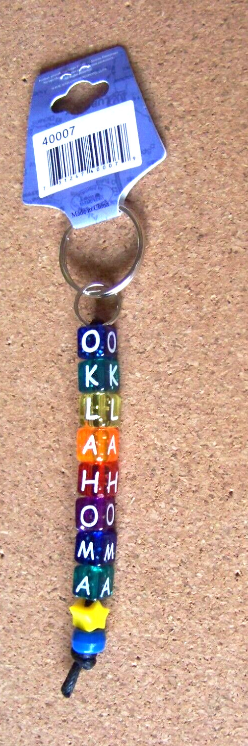 ( University of ) Oklahoma key ring multi-color cubes NCAA c42284