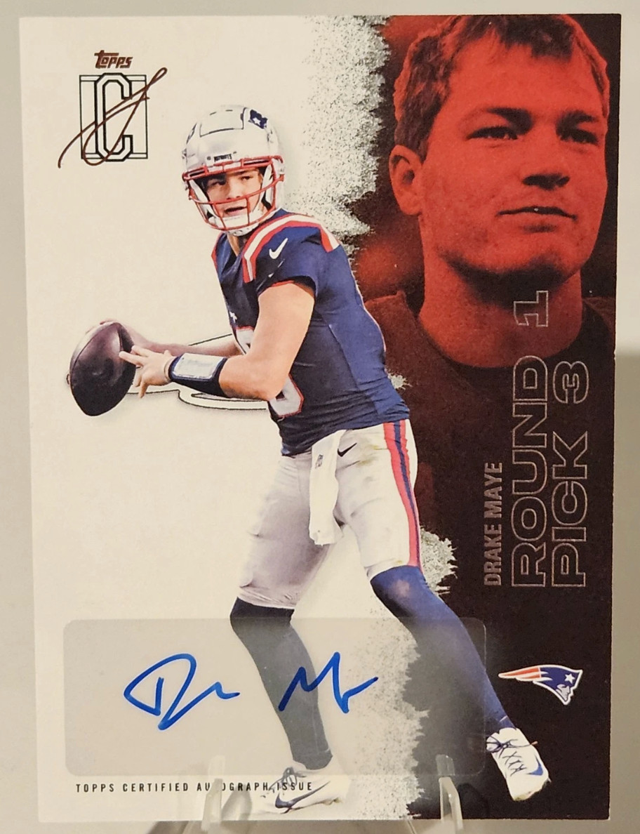 Drake Maye 2025 Topps Signature Class Autograph Round 1 Pick 3