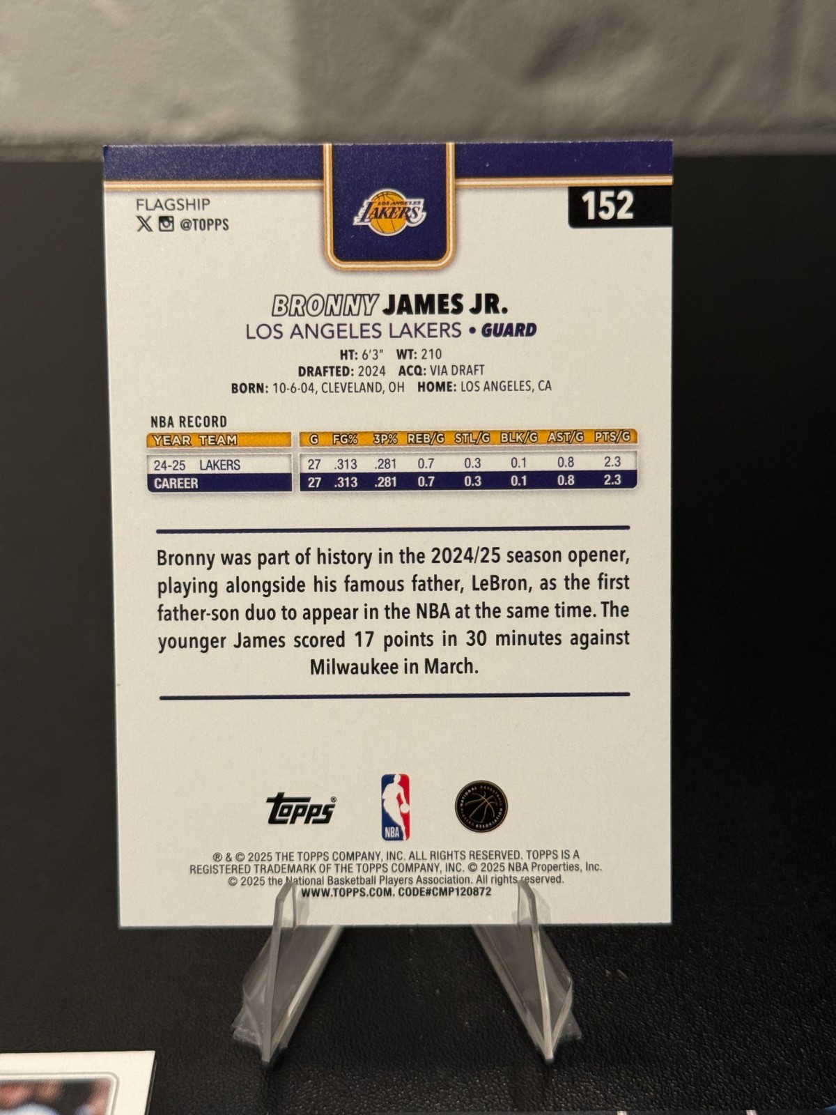 2025-26 Topps – Bronny James #152