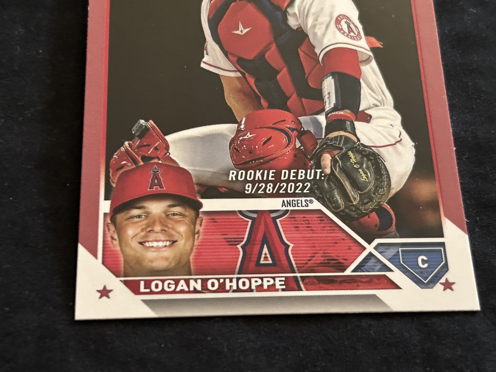 2023 Topps Update Mother’s Day Pink Logan O’Hoppe Rookie Debut 30/50 RC Angels
