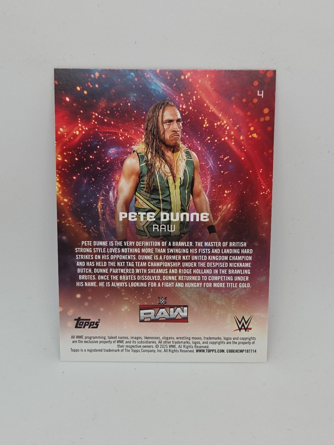 2025 Topps Universe WWE #4 Pete Dunne