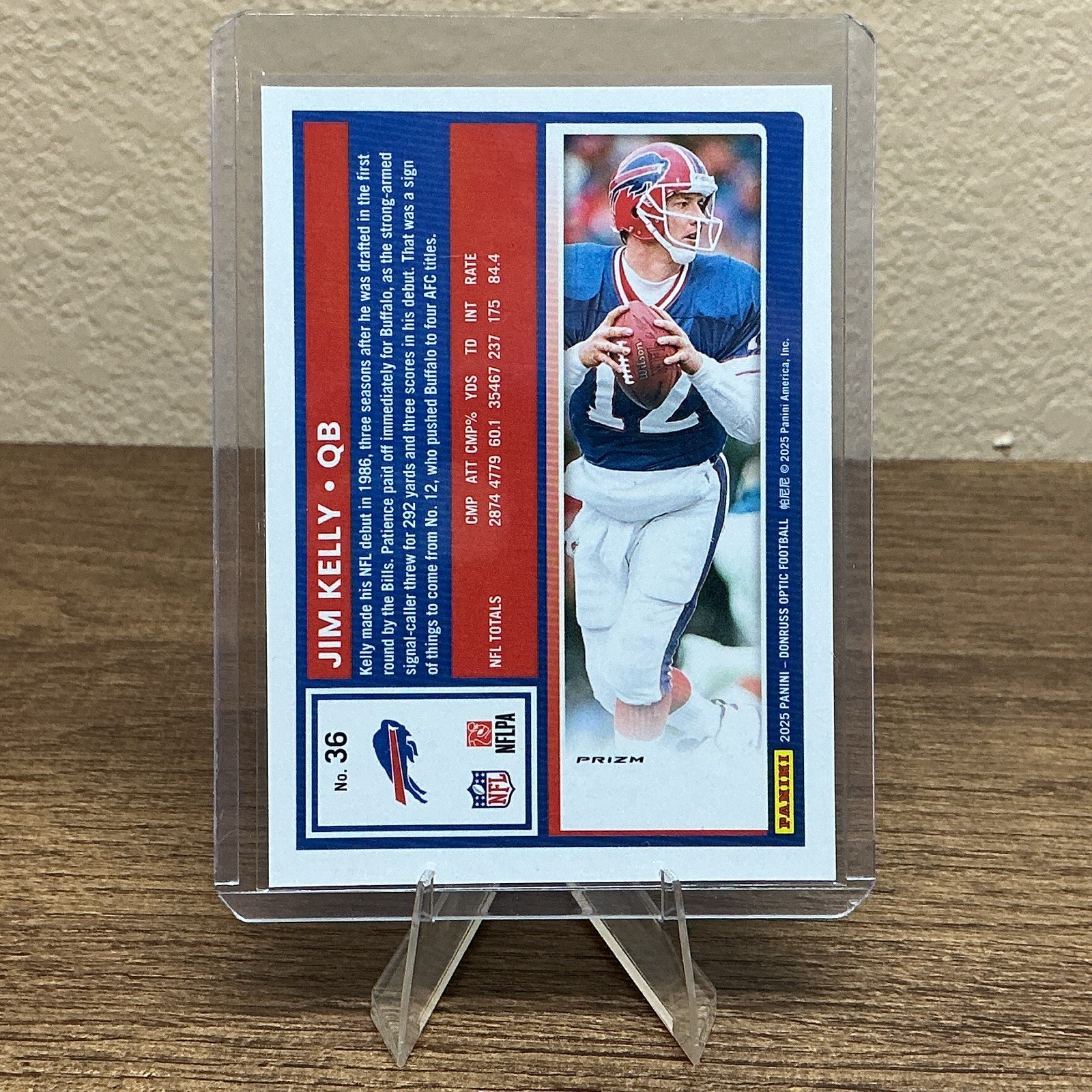 Panini 2025 Donruss Optic Jim Kelly #36 Bills Stars Prizm