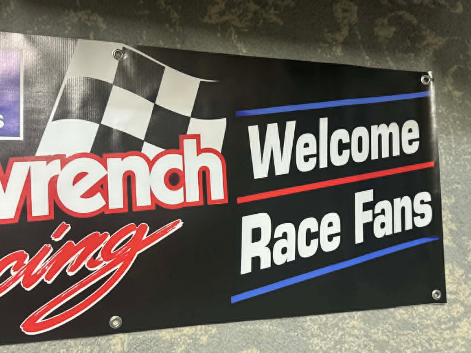 Goodwrench Racing Welcome Race Fans Banner 22×50 GM Parts NASCAR Garage Decor