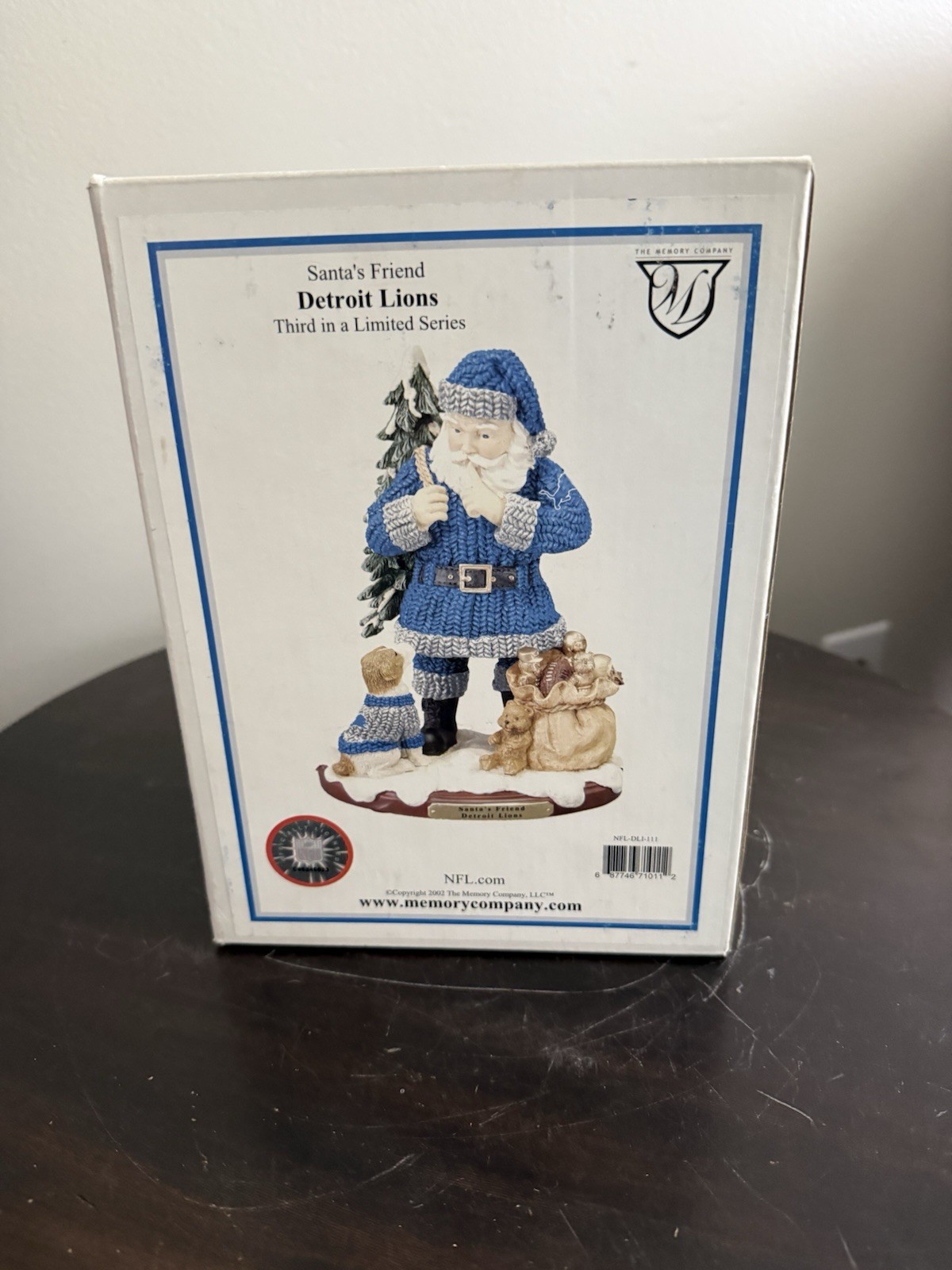 VTG 2002 Detroit Lions Christmas Santa The Memory Company Santa’s Friend NFL
