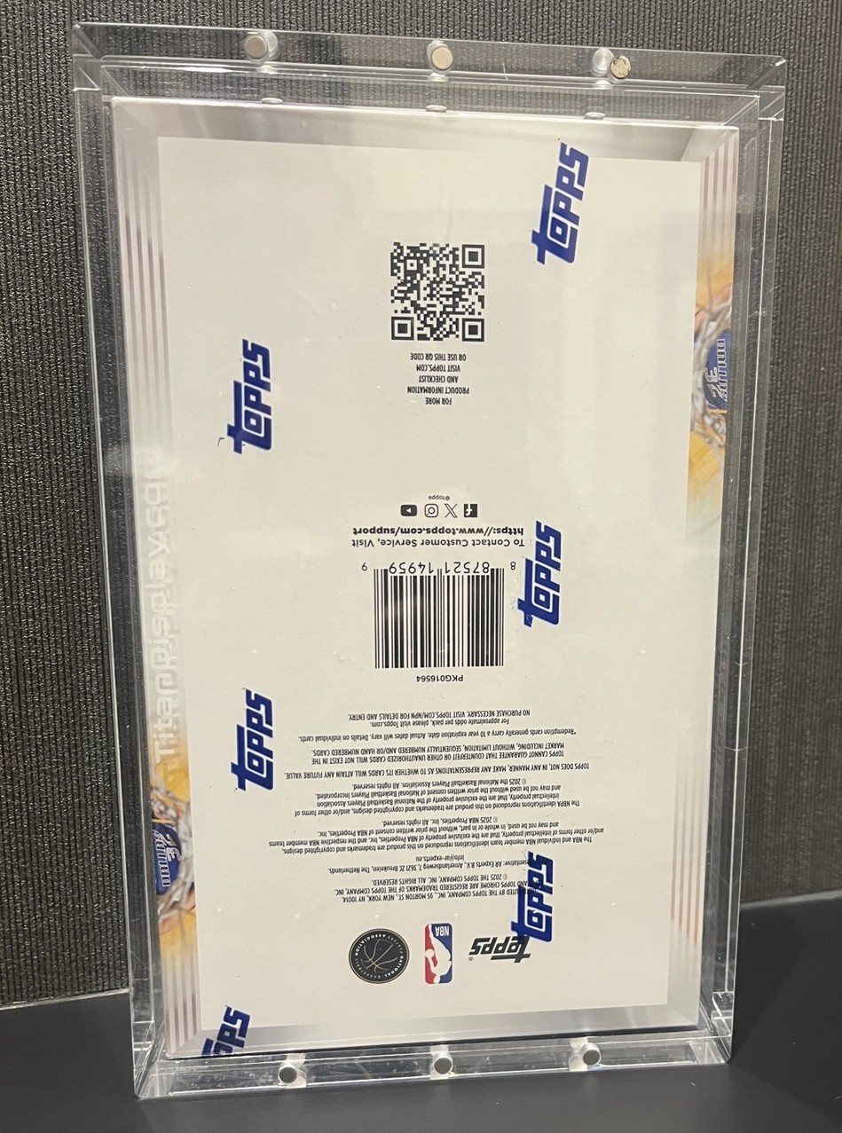 Acrylic Display Case Magnetic Lid FITS 2025-26 Topps Chrome Basketball Hobby Box