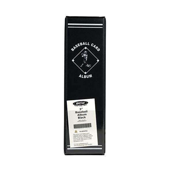 1 BCW 3″ Heavy Duty D-ring Black Baseball Binder Album