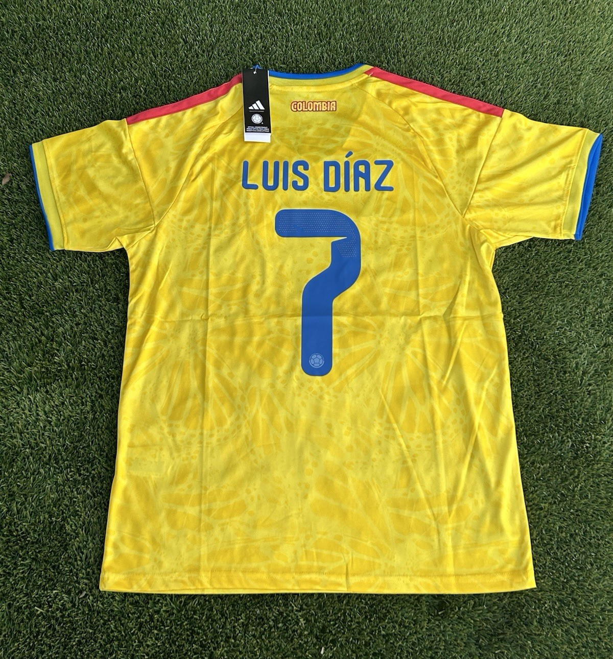 Adidas Colombia Luis Díaz #7 Official Fan Edition (Size SMALL)Yellow Blue Red