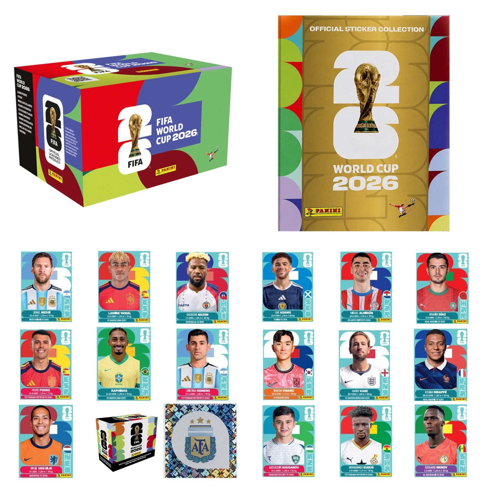 Panini FIFA World Cup 2026 Premium Gold Hardcover Album + LATAM Stickers Box
