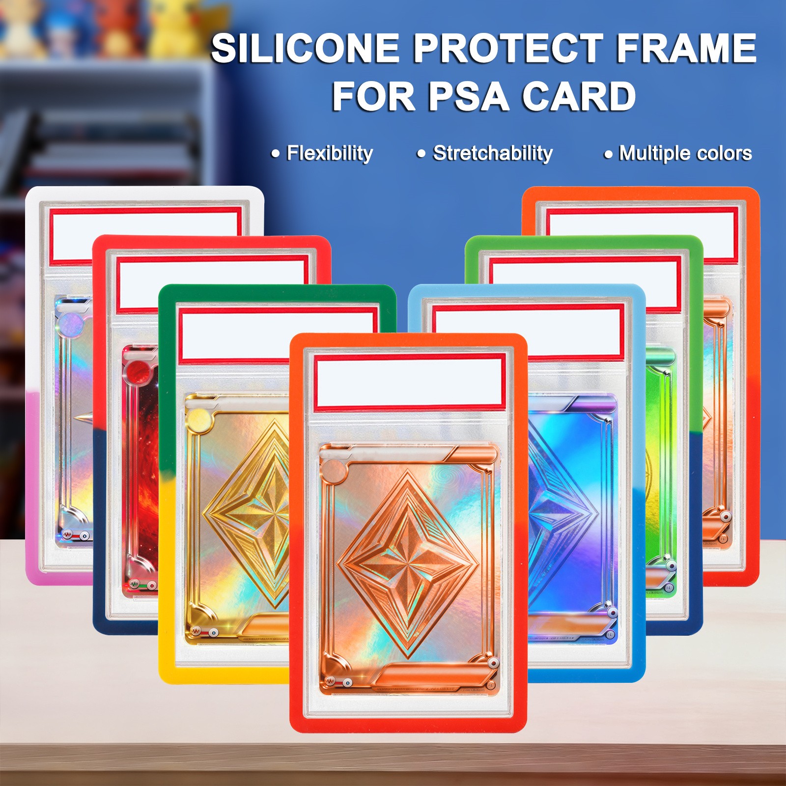 12-Pack Soft Silicone Bumper Guard Slab Edge Protector Case For PSA Graded Cards