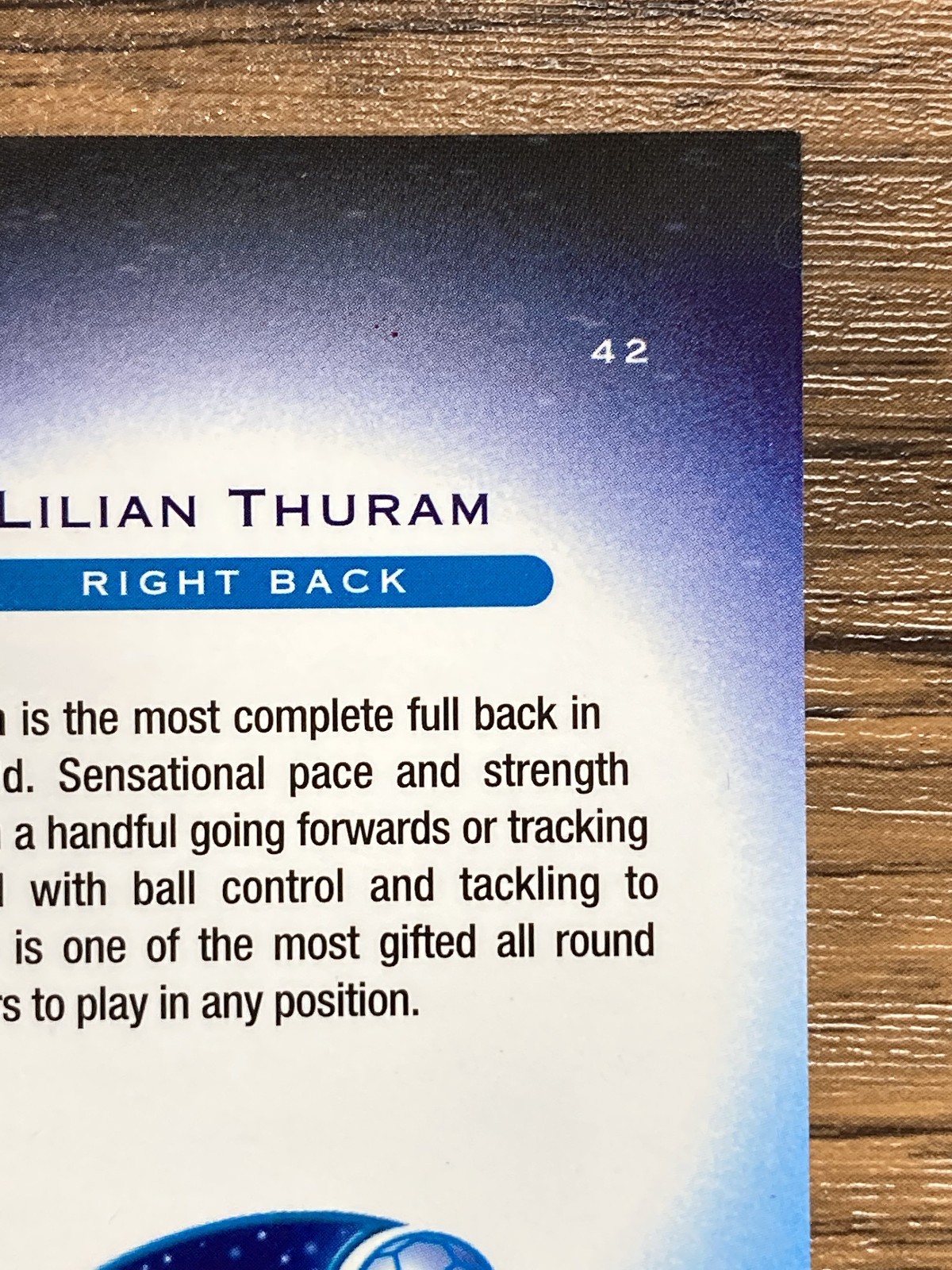 Free Shipping! Futera Platinum 2001 World Stars #42 Lilian Thuram France Parma