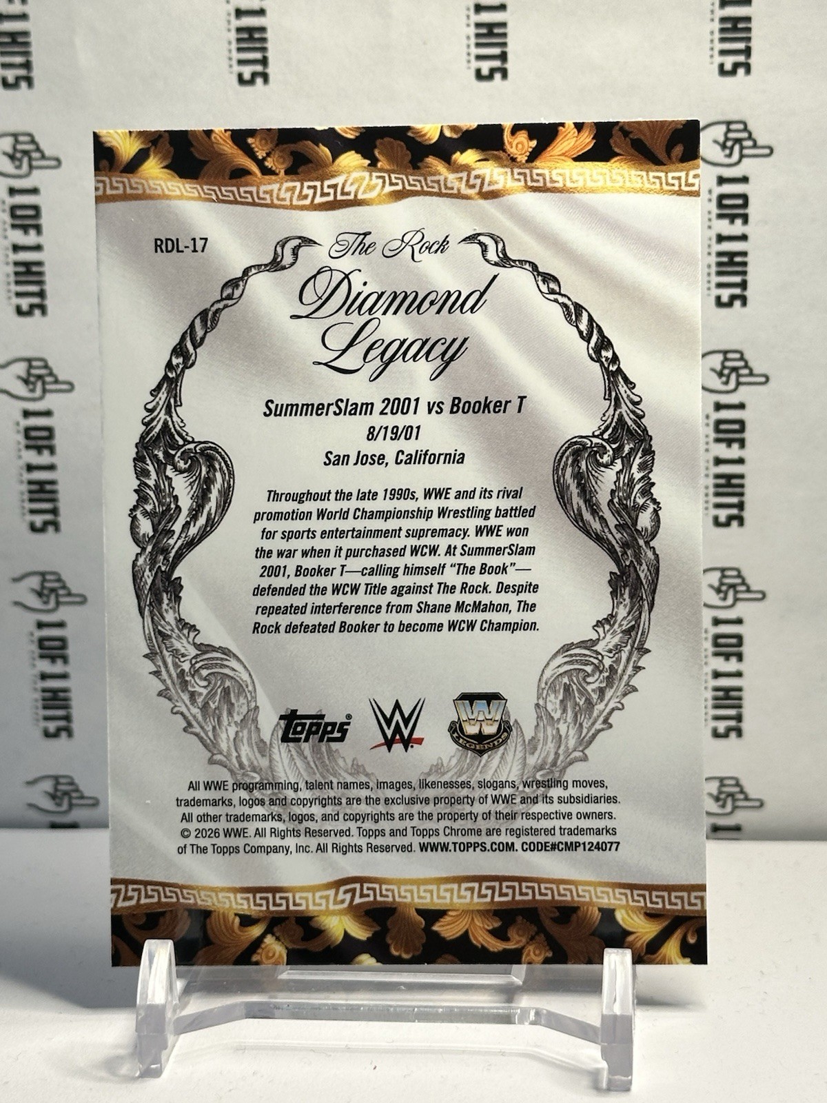 2026 Topps Chrome WWE The Rock Diamond Legacy Refractor #RDL-17 SP Mint