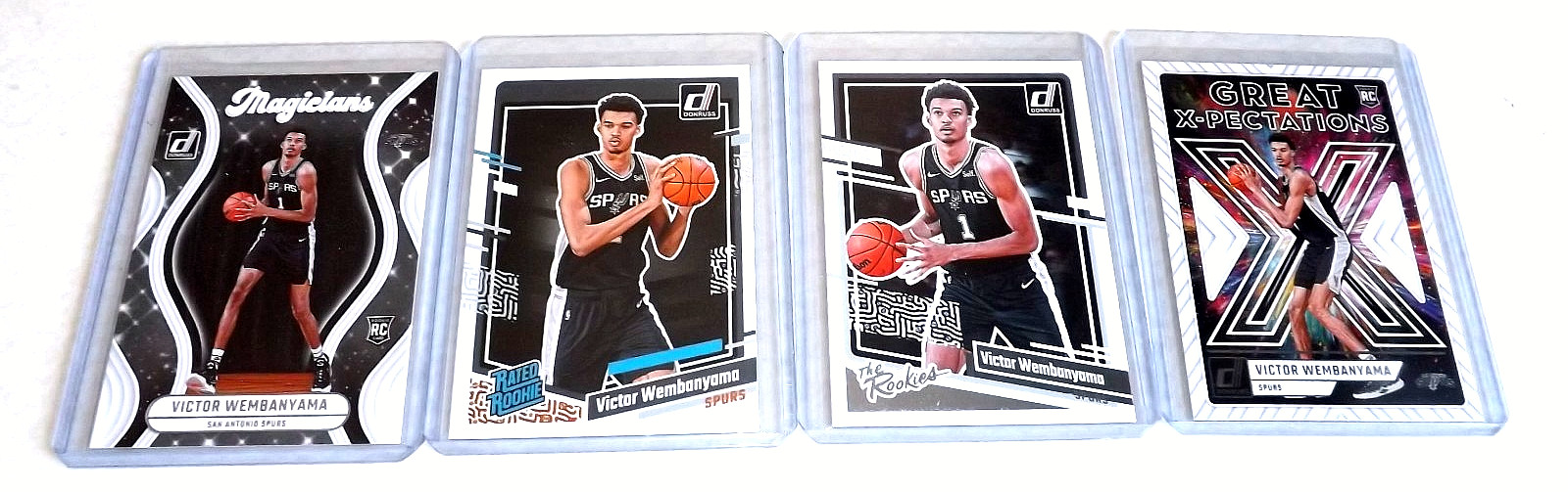 4 Card Lot Panini 2023-24 Donruss The Rookies Victor Wembanyama #1, 10, 220